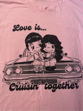 Pink "Love Is..." Graphic Tee
